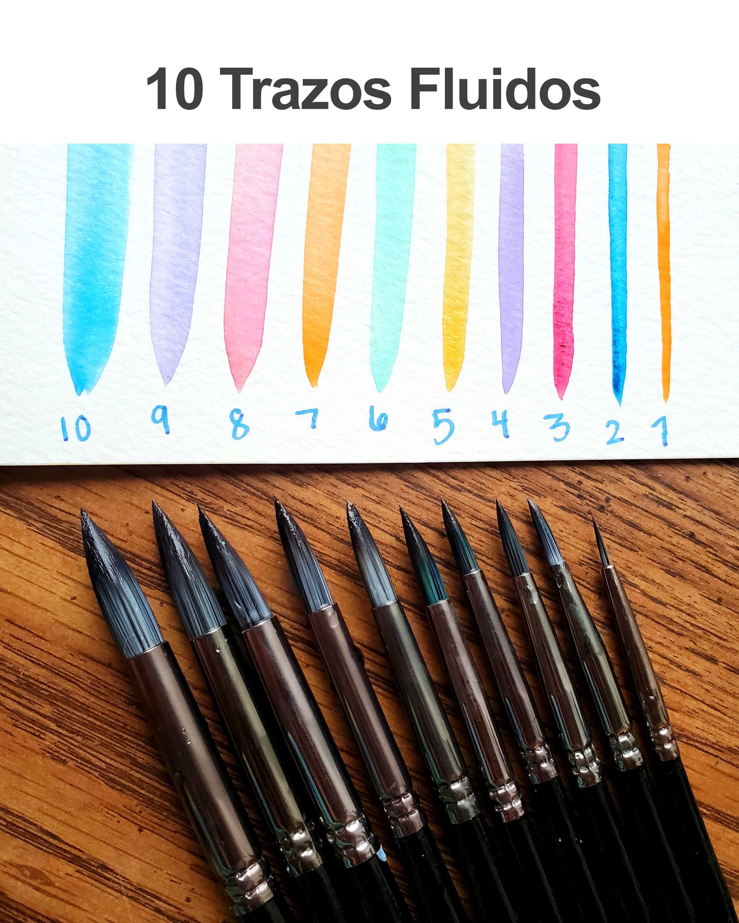 10 Pinceles Punta Redonda NicPro