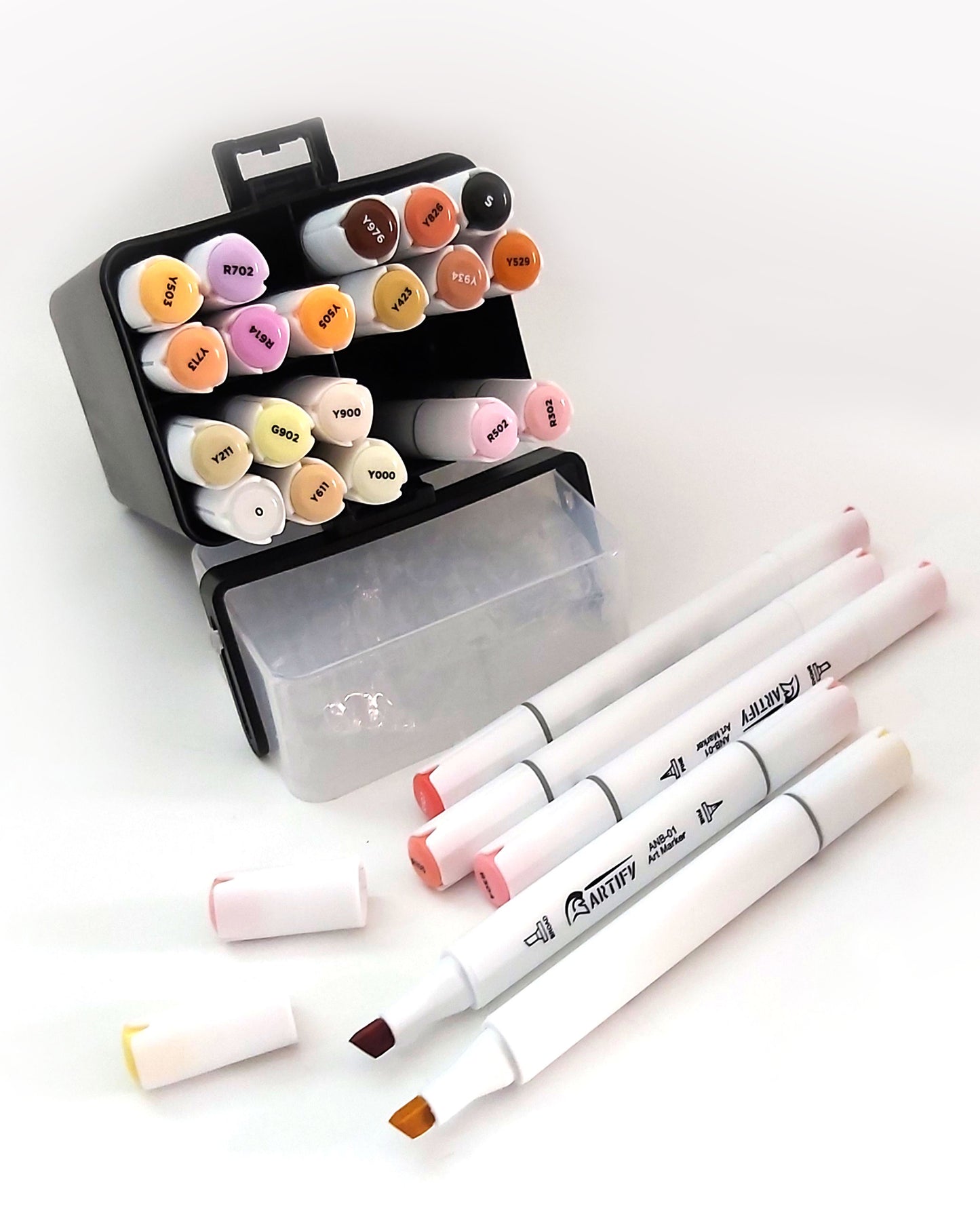 24 Marcadores Artify Tonos Skin Base de Alcohol Doble Punta