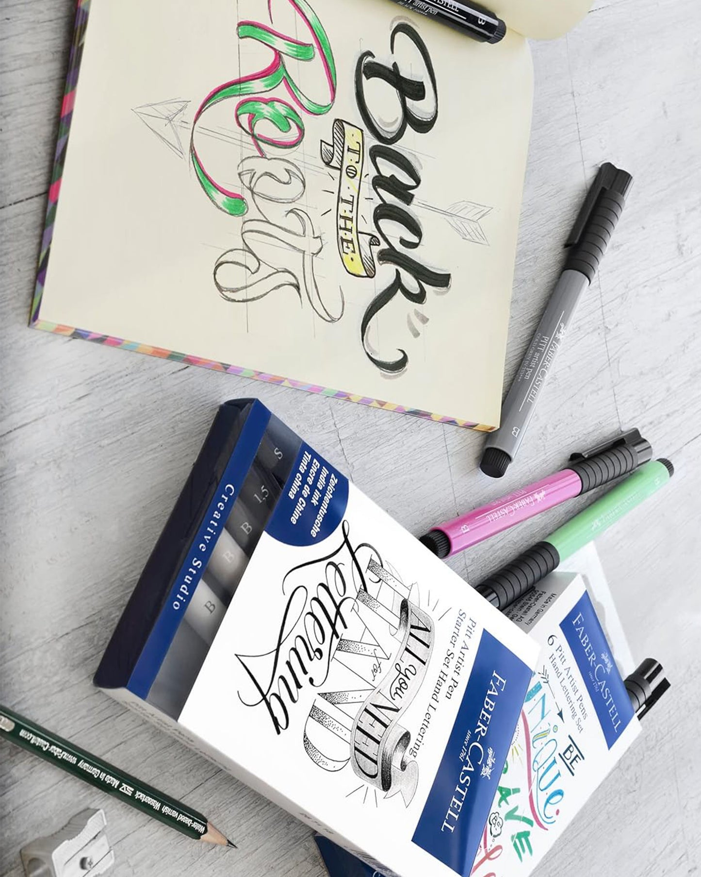 7 Rotuladores para Lettering Faber-Castell Pitt Artist Pen
