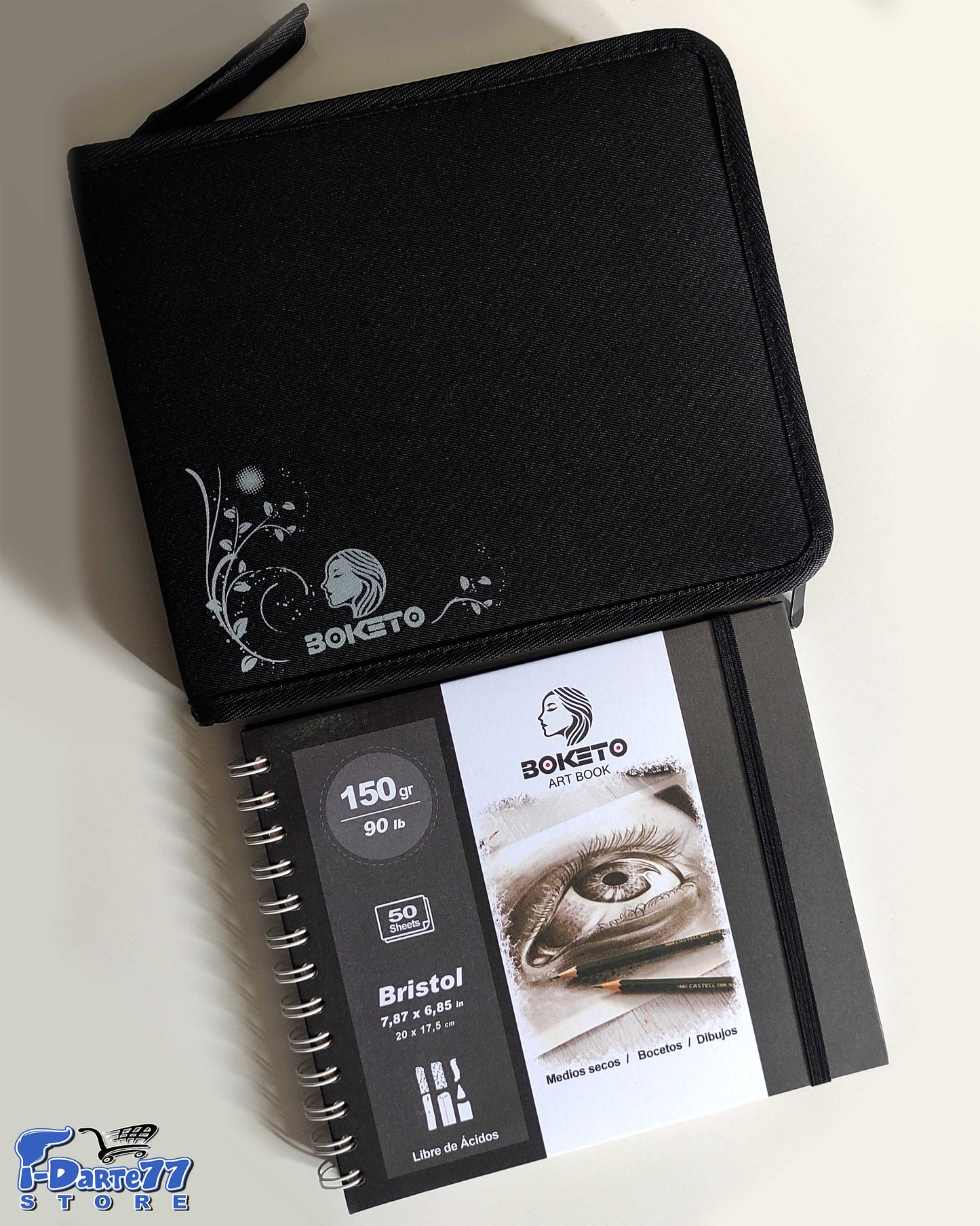 Tu estudio de arte portátil Sketch Box de Dibujo Artístico Profesional de 24 piezas