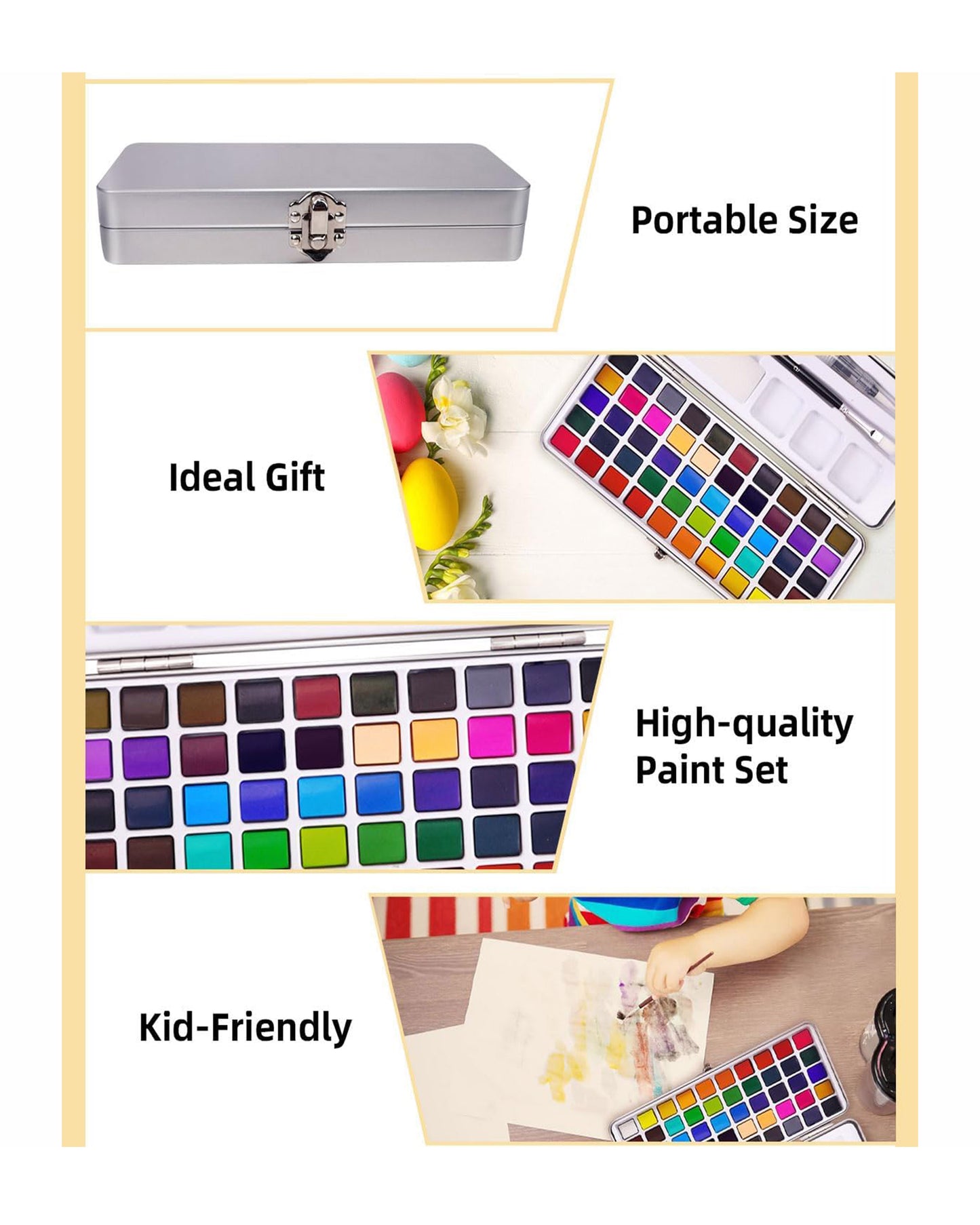 Set de acuarelas de 50 colores + 2 Pincel
