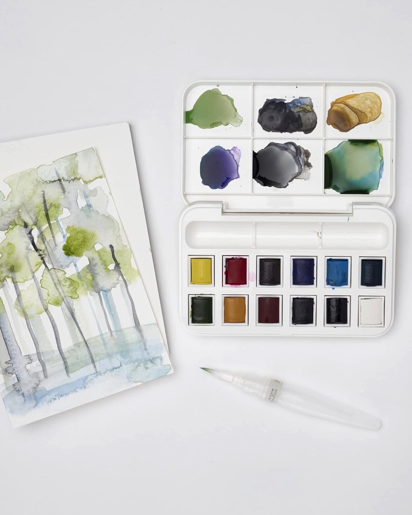 Acuarelas Winsor & Newton + pincel de agua