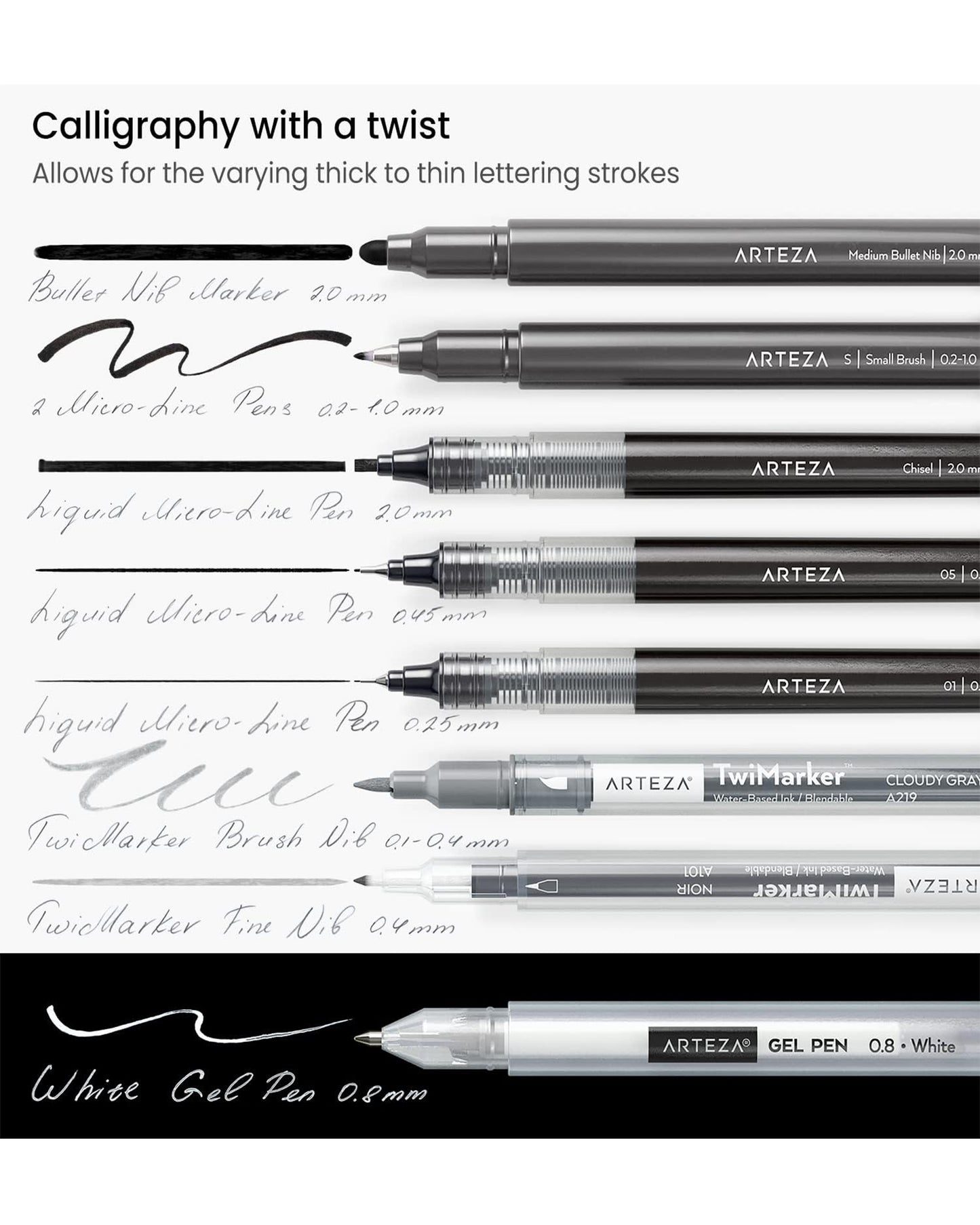 Arteza Kit de Caligrafía y Lettering