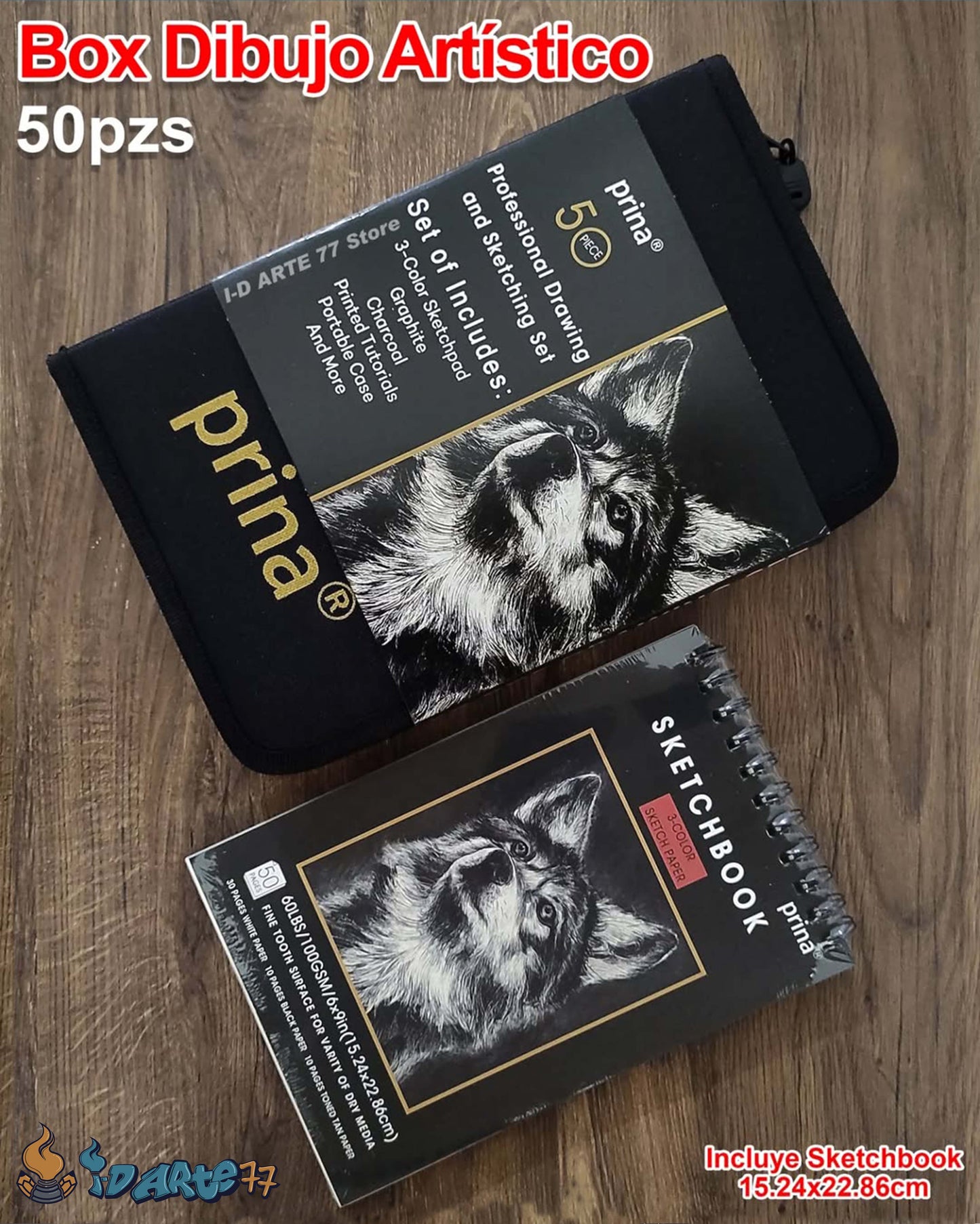 BOX ARTÍSTICO de 50 Piezas con Estuche y Sketchbook
