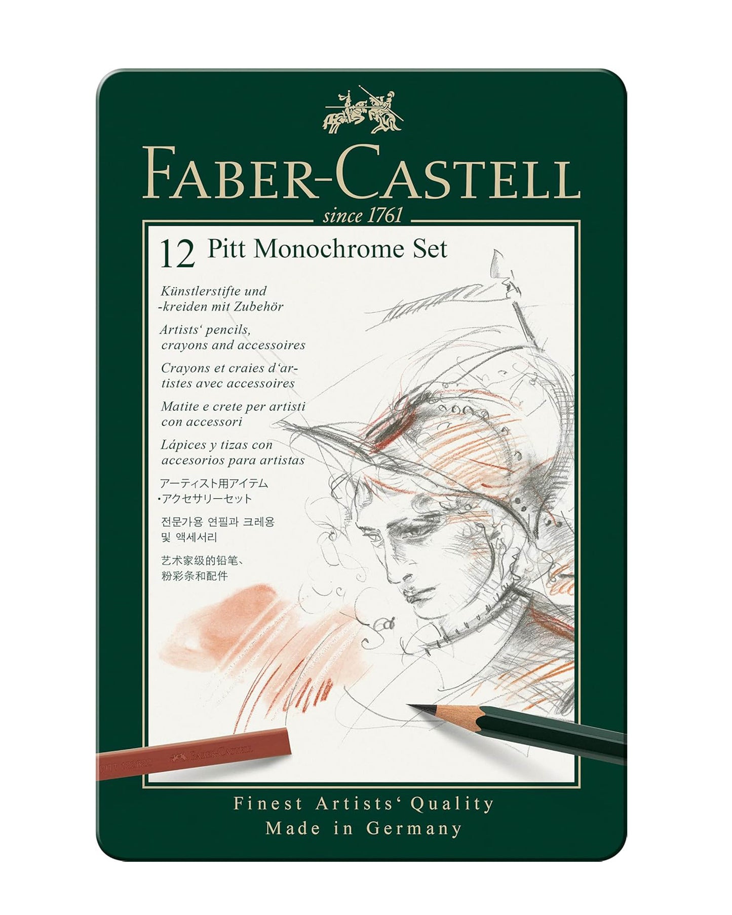 12 Faber-Castell Pitt Monochrome Set