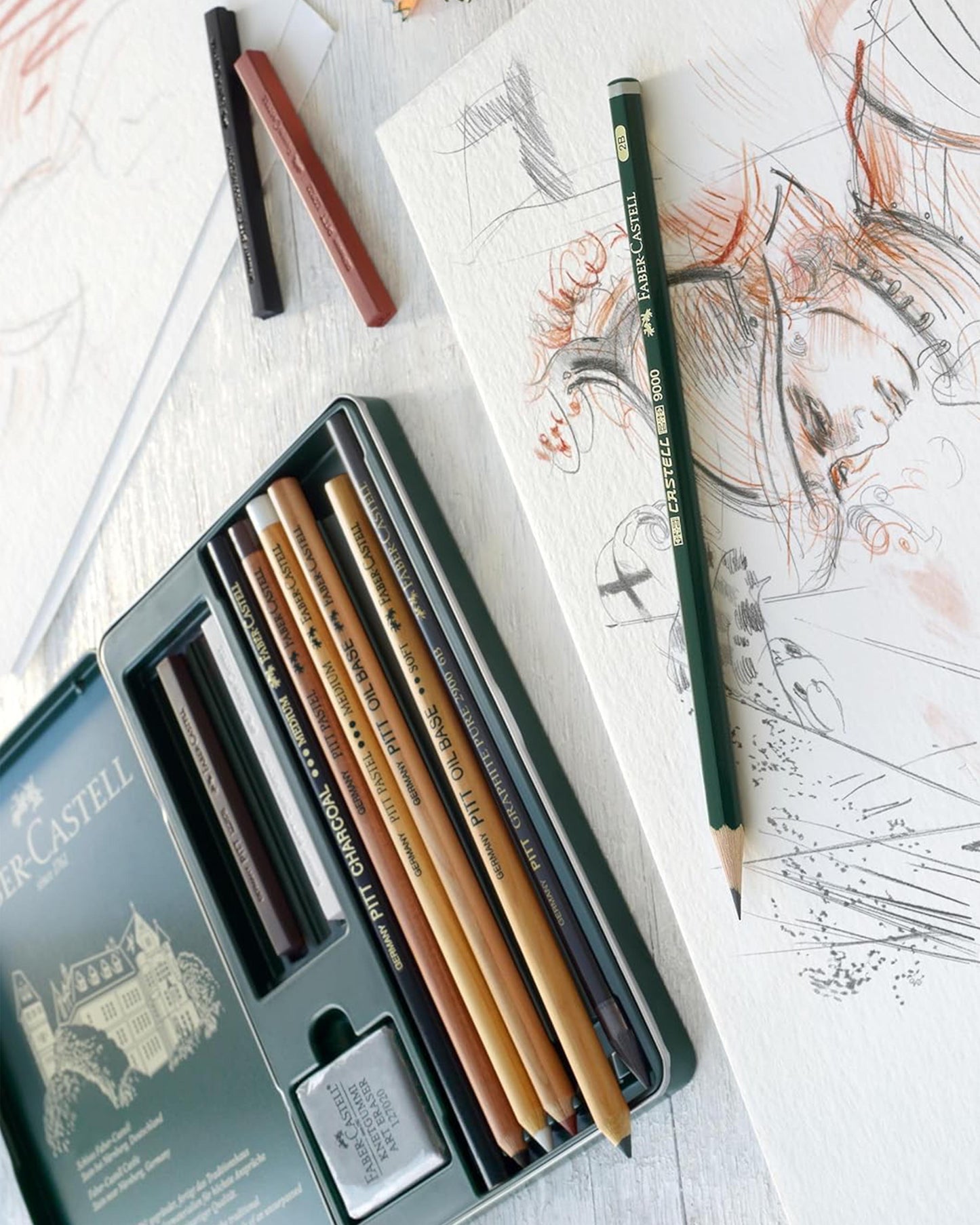12 Faber-Castell Pitt Monochrome Set
