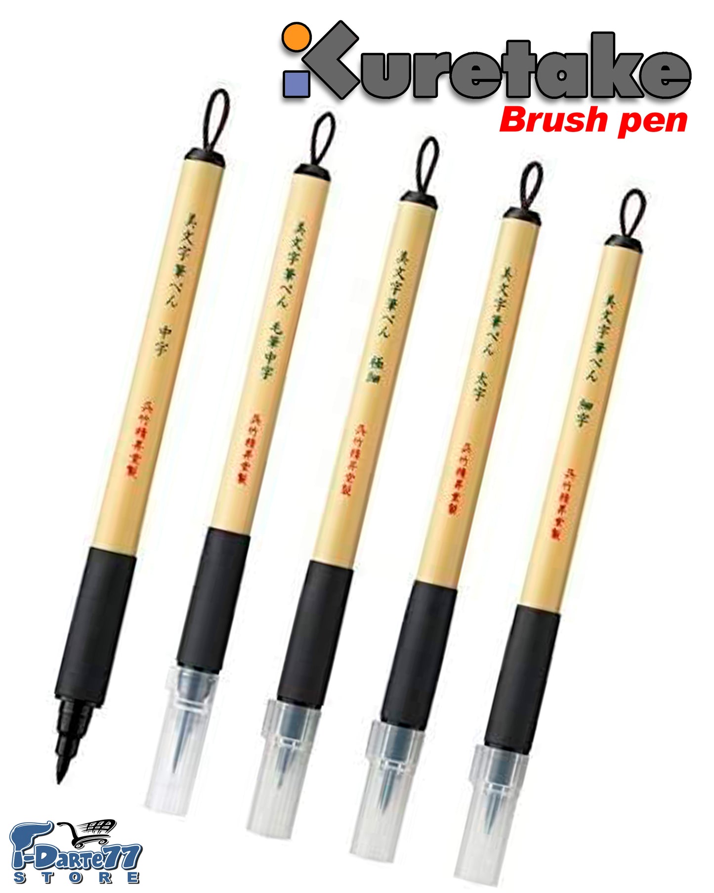 5 Marcadores Kuretake Bimoji Brush Para Manga Anime Cómic