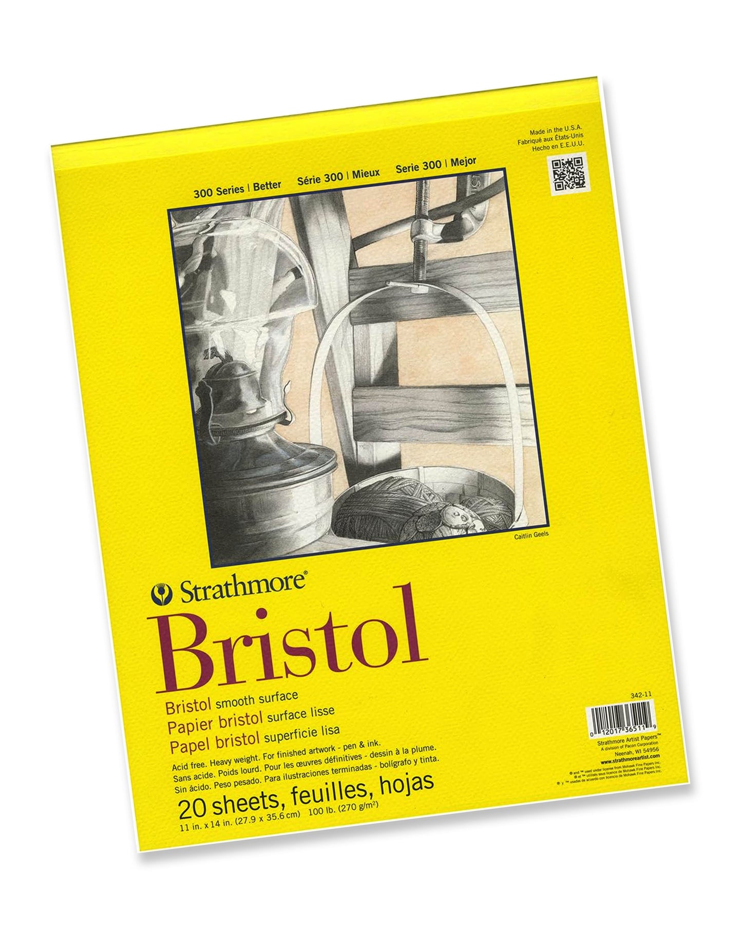 Bloc Strathmore Serie 300 Bristol 27.9 x 35.6 270 g/m²