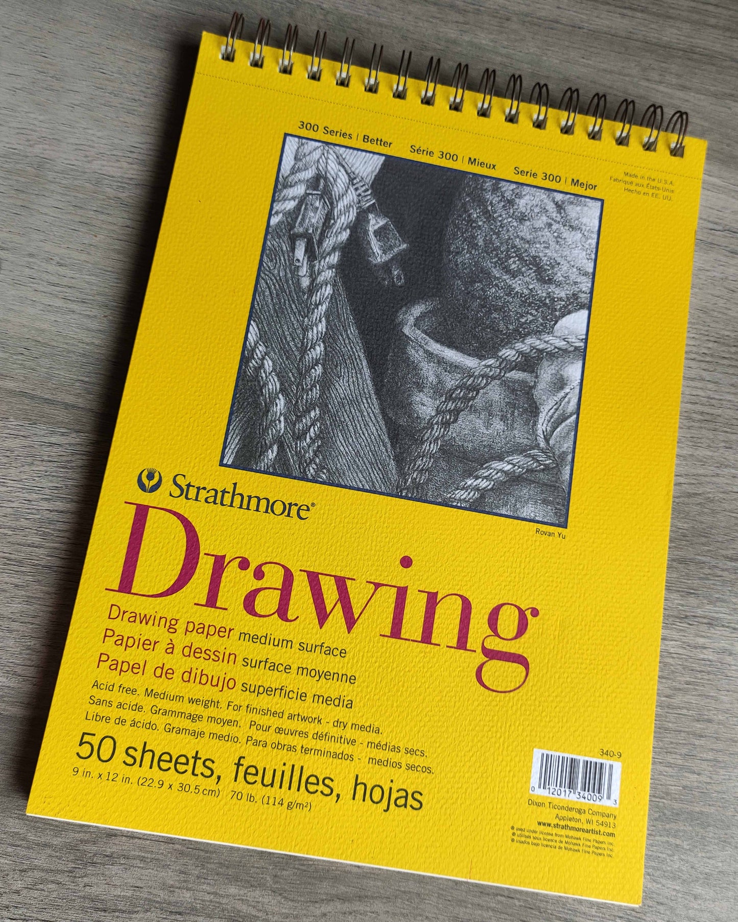 Bloc Strathmore Drawing papel serie 300 espiral 22.9 x 30.5