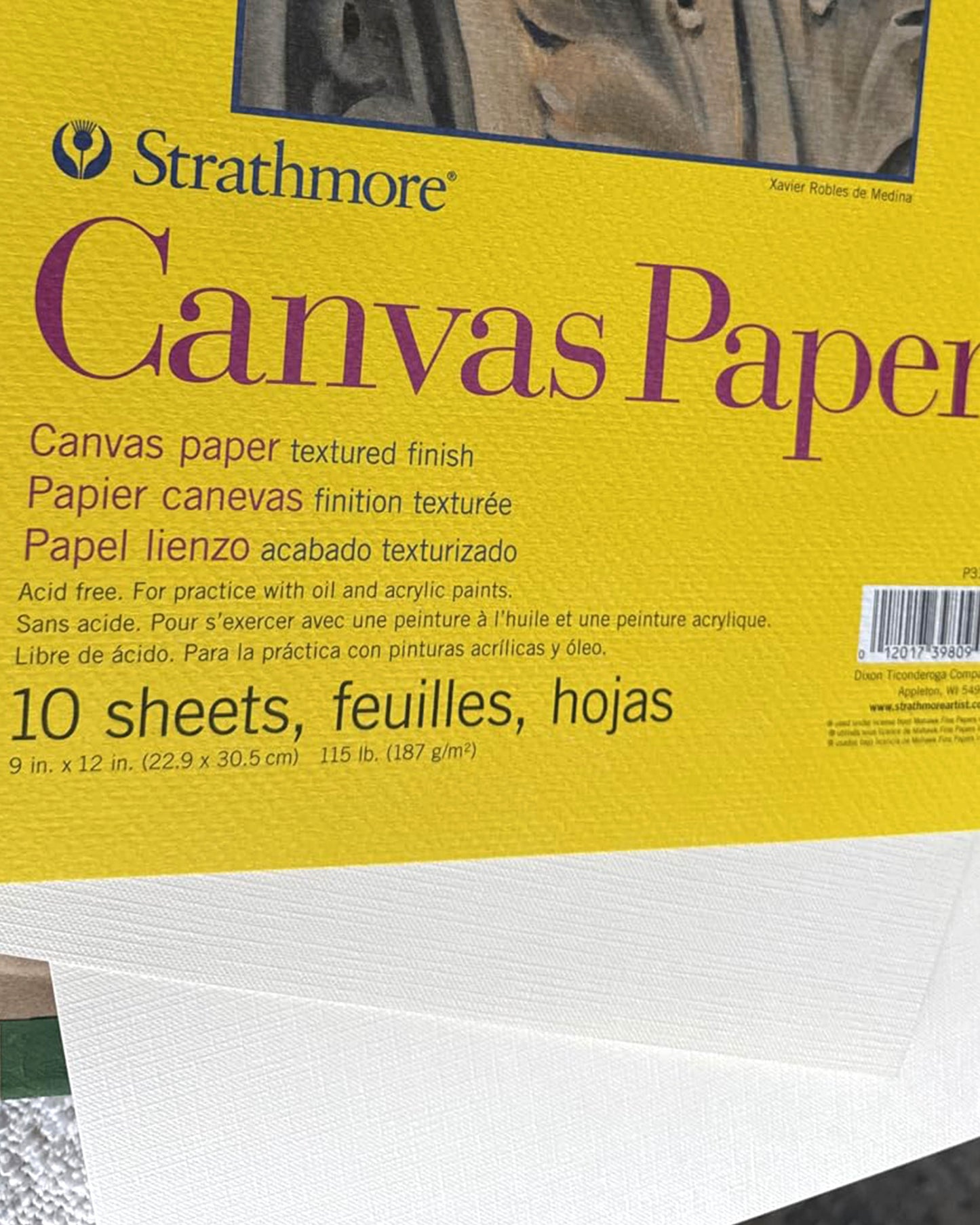 Bloc Strathmore Canva Paper 22.9 x 30.5 187gr