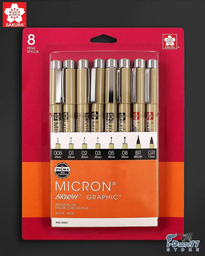 8 Rotuladores Sakura Pigma Micron