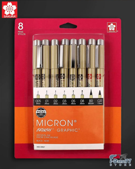 8 Rotuladores Sakura Pigma Micron