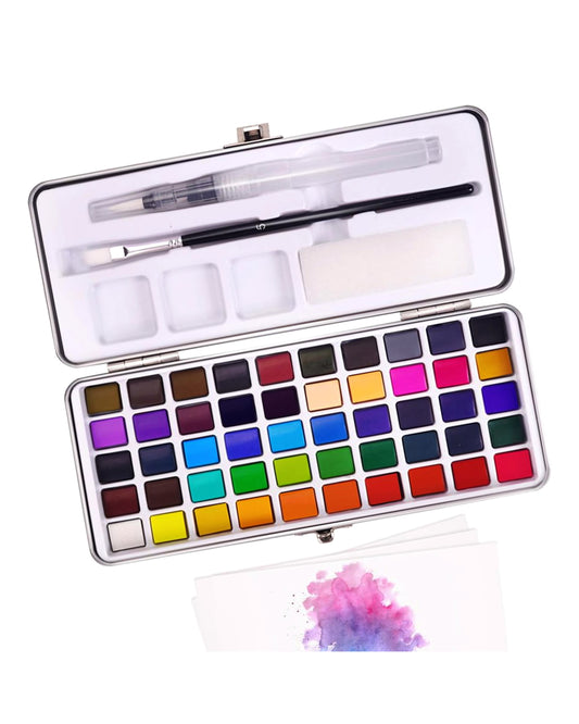Set de acuarelas de 50 colores + 2 Pincel