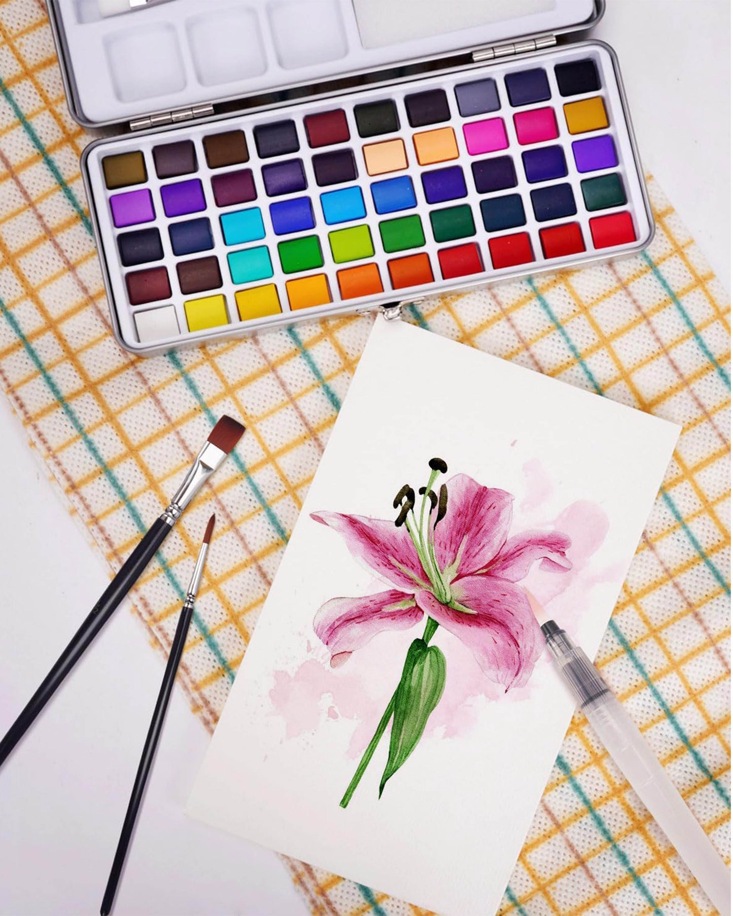 Set de acuarelas de 50 colores + 2 Pincel