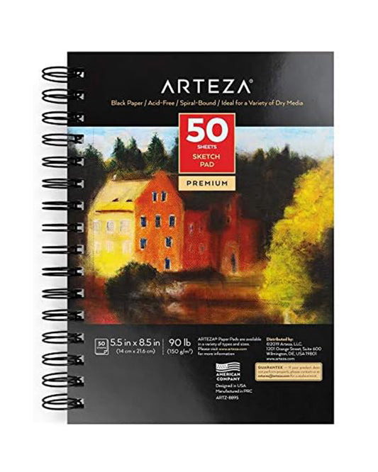 Cuaderno Arteza cartulina negra A5 150gr