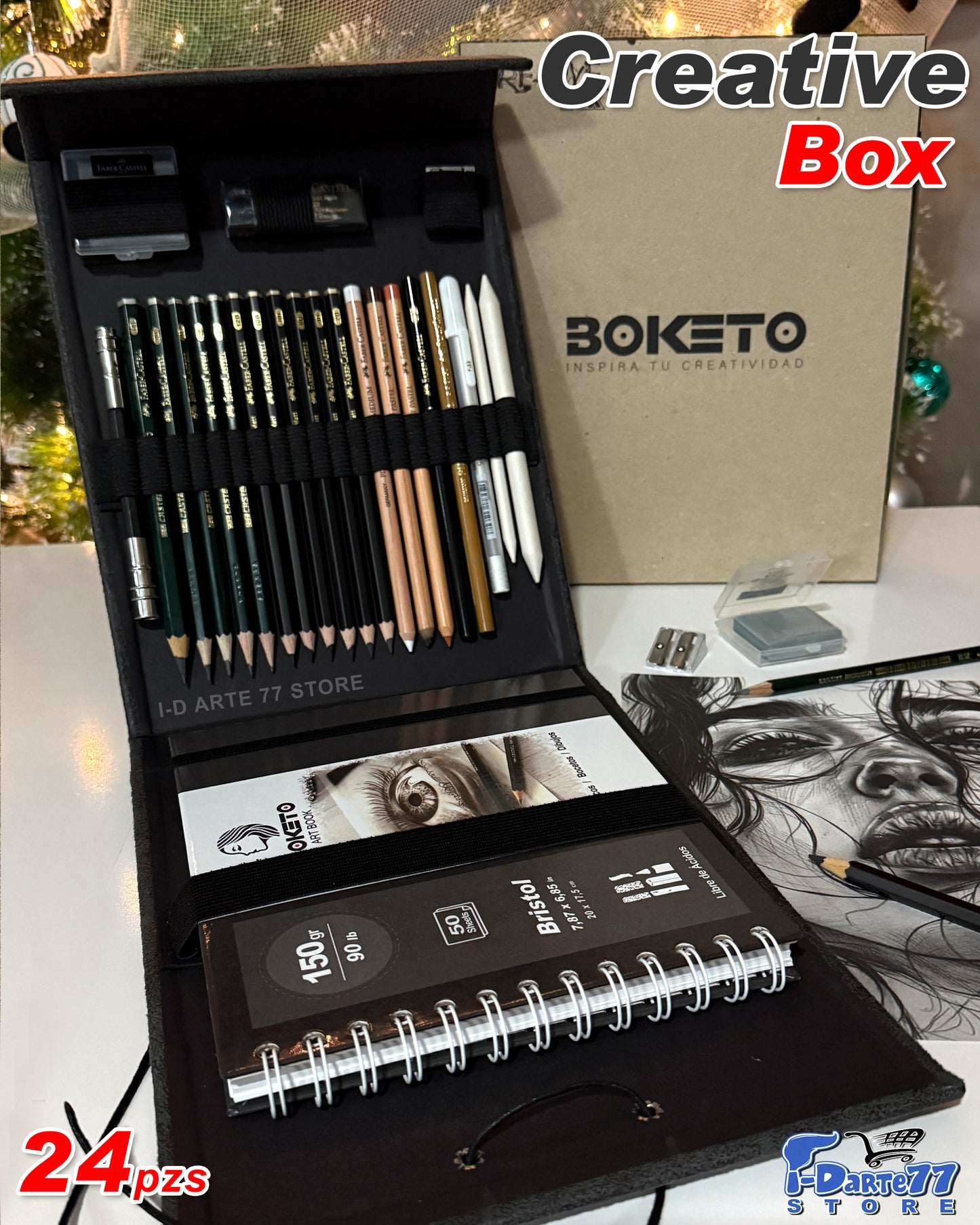 Creative BOX – Kit de Dibujo Artístico Profesional 25 piezas