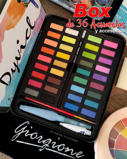 Box de acuarelas de 36 colores Dyvicl