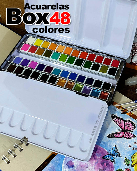 Box de Acuarelas 48 colores Emooqi