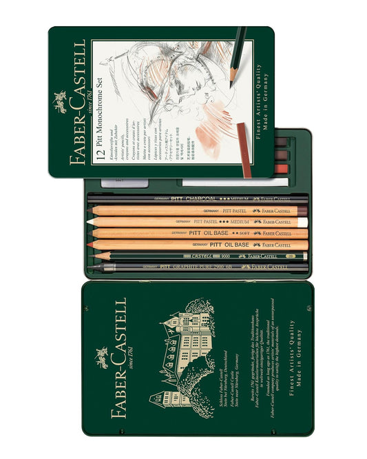 12 Faber-Castell Pitt Monochrome Set