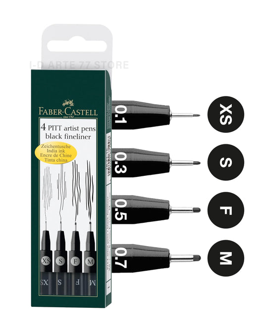 4 Delineadores Faber-Castell Pitt Artist Pen