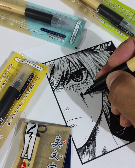 5 Marcadores Kuretake Bimoji Brush Para Manga Anime Cómic