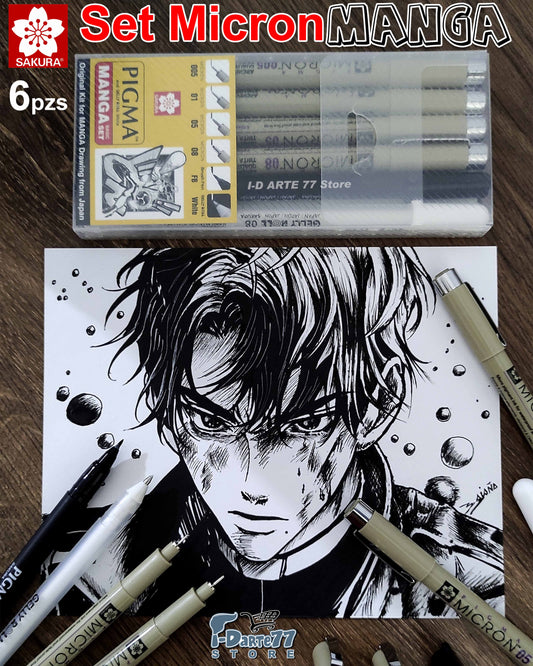 6 Marcadores Sakura Pigma para Manga