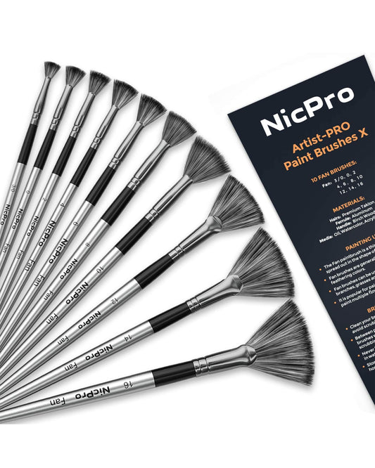 Nicpro 10 Pinceles Abanico