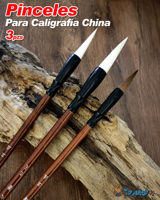 3 Pinceles para Caligrafía China Sumi