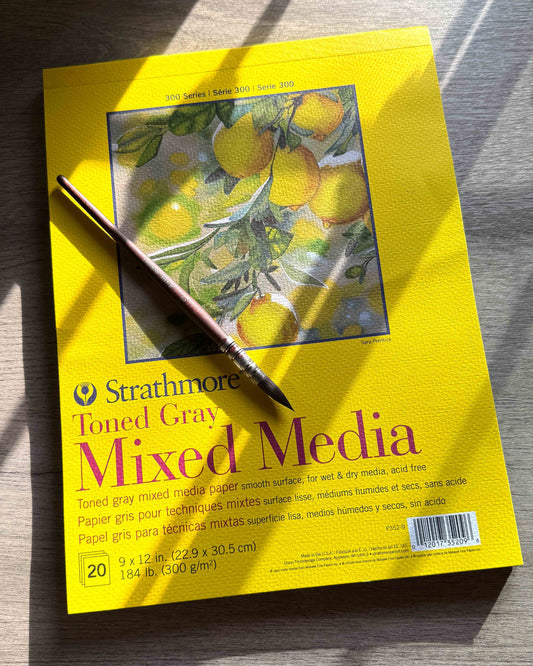 Bloc Strathmore Mixed Media Gris 22.9 x 30.5 cm